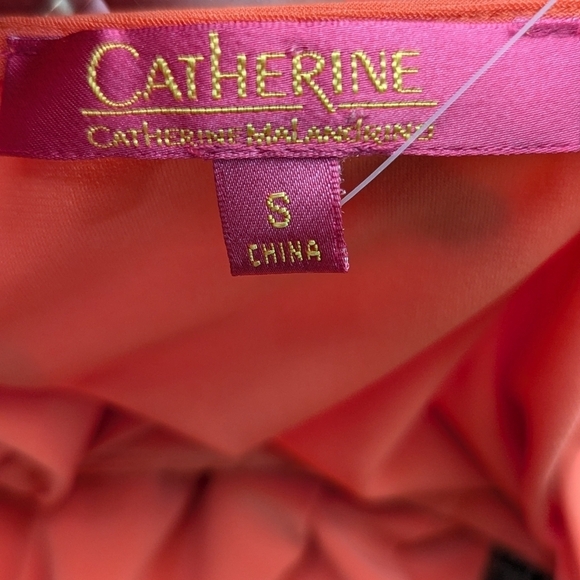NWOT Catherine Malandrino Sleeveless Pleated Classic Mini Orange Dress Size S - Picture 9 of 14